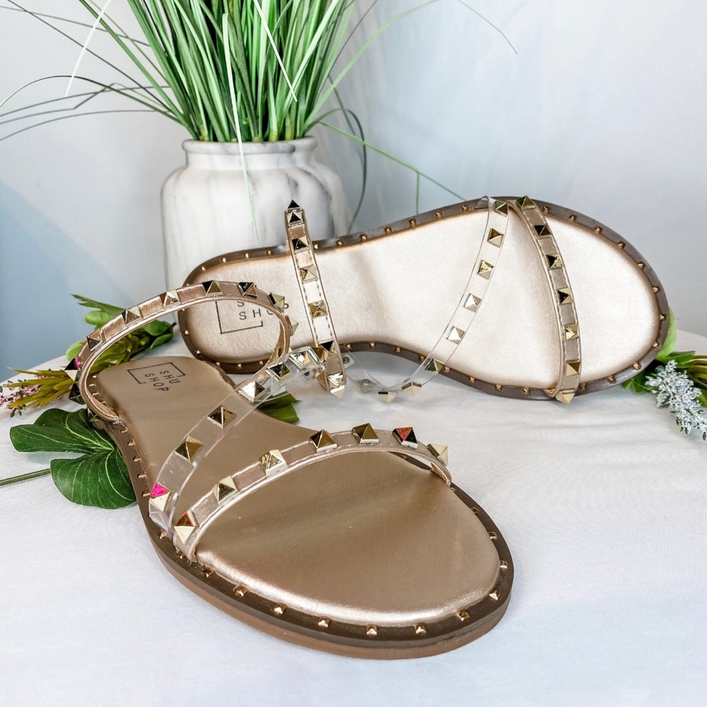 NWT ShuShop Belara Sandals in Gold